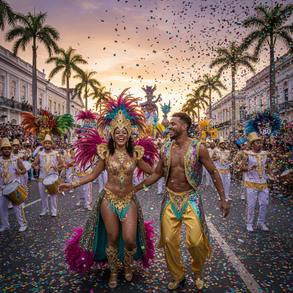 Casal no carnaval